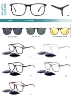 Plastic acetate frame with spring hinges + polarized clip-on Big City F3004S