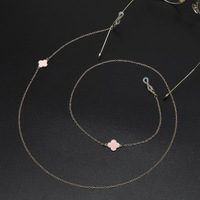 Gold-colored metal non-slip chain, with flower grass, for glasses and masks GL763