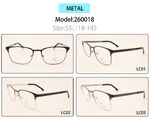 Metal eyeglasses frame for men with spring hinges 260018 (item in stock)