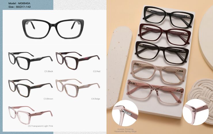 Plastic acetate frame for women, with spring hinges Big City MG6840A