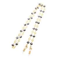 Gold-colored metal non-slip chain, with flower and yeye, for glasses and masks GL263