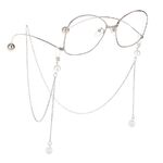 Metal non-slip chain, with pearls, for glasses and masks GL451