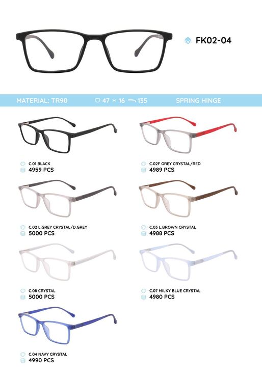 TR90 plastic eyeglasses frame FK02-04