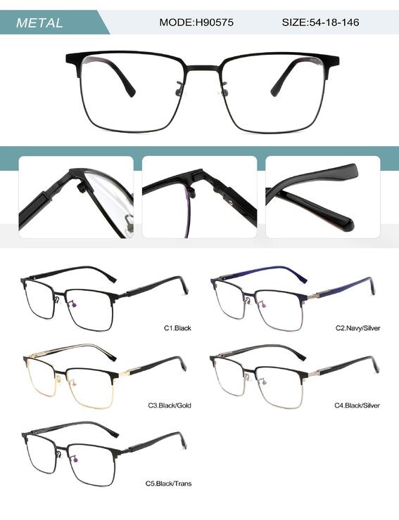 Metal frame for men with spring hinges H90575-DA