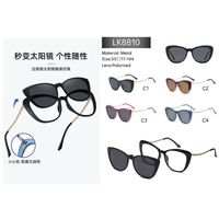 Plastic + metal eyeglasses frame with a sun protection clip-on Leke LK8810