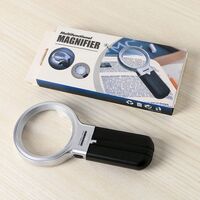 Folding magnifier with universal backlight, magnifying glass with handle 7006B-XX, diameter 70 mm, magnification: 3Х