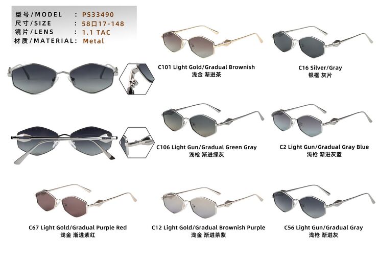 Polarized metal sunglasses for men Leke PS33490