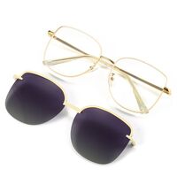 Metal Blue Ray Cut protection frame + magnet sunshade clip-on 7004-GT