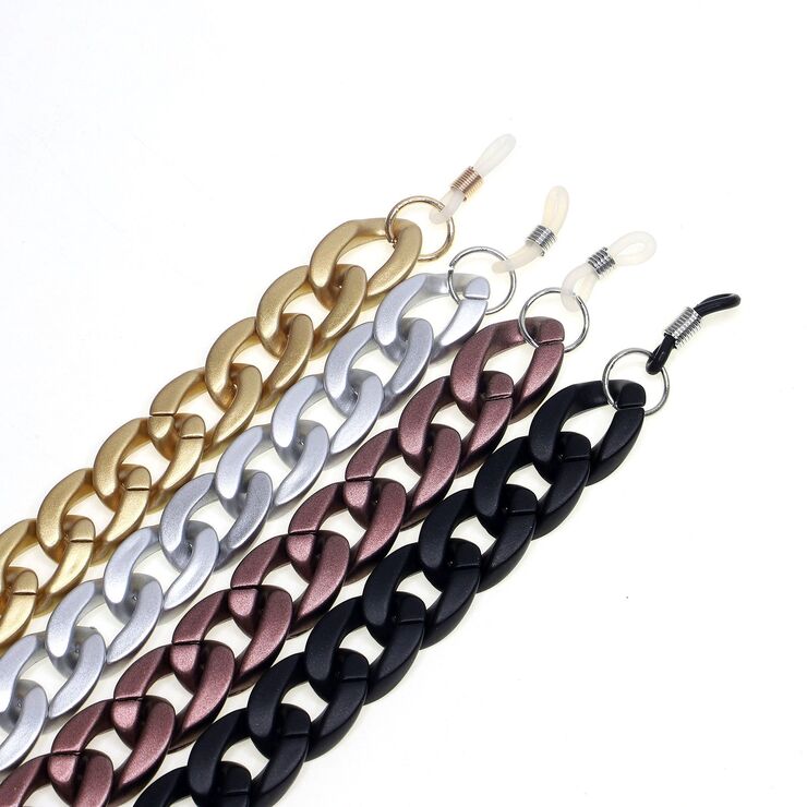 Acrylic non-slip matte chain, concave shape, for glasses and masks GB037