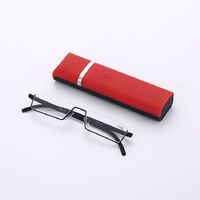 Plastic reading pince-nez glasses TR90 with case 鱼丝款, diopters from +0.00 to +4.00, RMC=62-64