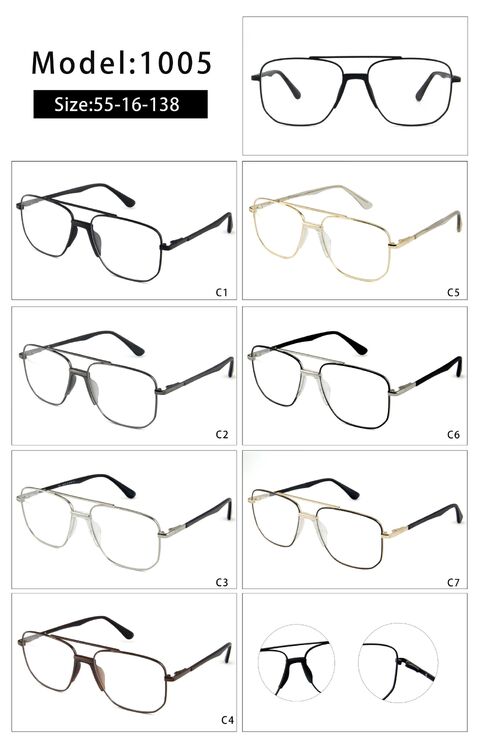 Оправа металлическая с мягким носоупором и флексом 1005-DA