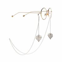 Металлическая нескользящая цепочка, c листом, для очков и масок GL938