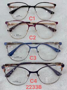 Metal frame for glasses with spring hinges 2233B