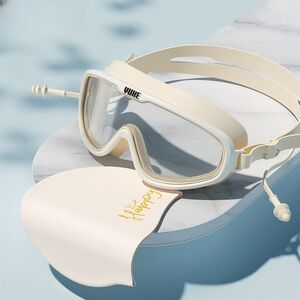 Swimming waterproof anti-fog goggles, with earpugles and cap, YJ309-YU