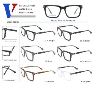 Plastic acetate frame with spring hinges D5019-DA