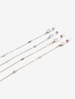 Цепочка для очков с жемчугом, комплект из двух штук, золотая и серебряная GM027