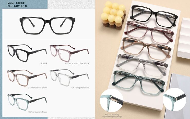 Plastic acetate frame for women, with spring hinges Big City MS8383