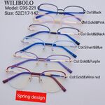 Metal ultrathin frames, with spring hinges Wilibolo G95-221