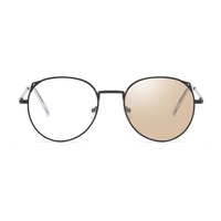 Photochromic metal eyeglasses for reading V6004 with brown lenses, diopters from 0.00 to -6.00, not centered 