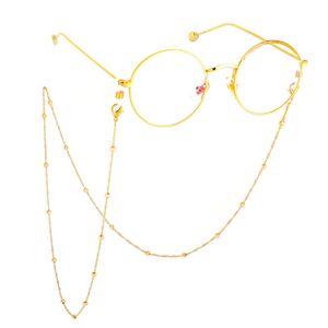 Gold-colored metal non-slip chain, with clip beads, for glasses and masks GL510