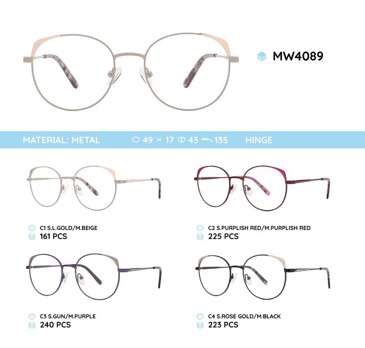 Metal women's frame for glasses MW4089