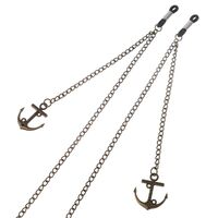 Bronze-colored metal non-slip chain, with anchor pendant, for glasses and masks GL143