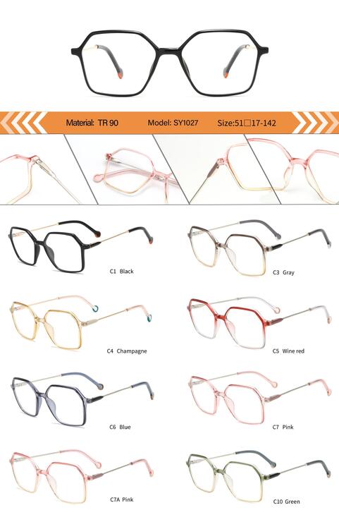 Plastic TR90 frame for women with spring hinges SY1027-DA