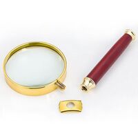 Лупа, увеличительное стекло с ручкой 金-木52薄边-XX, диаметр: 48 мм, увеличение: 10Х