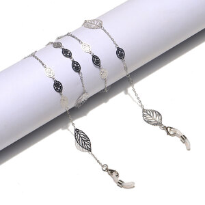 Non-slip metal hollow leaf glasses chain GL1219