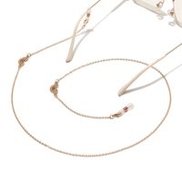 Gold-colored metal non-slip chain, with rainbow with rhinestone, for glasses and masks GL1448