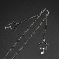Metal non-slip chain, with pendant style star and key, for glasses and masks GL377