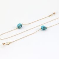 Металлическая нескользящая цепочка, с бирюзой, для очков и масок GL1005