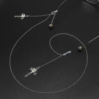 Металлическая нескользящая цепочка, с подвеской крестик с жемчугом, для очков и масок GL734