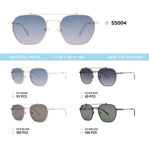 Солнцезащитные поляризационные очки в металлической оправе S5004
