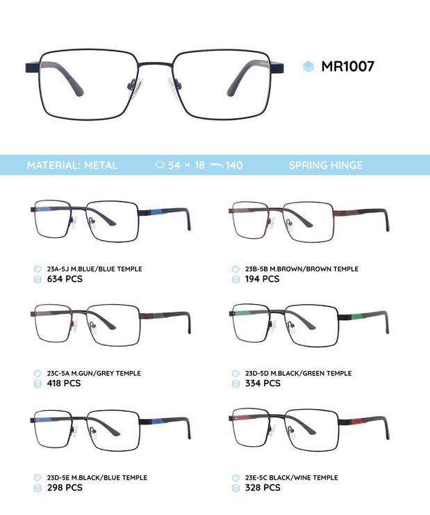 Металлическая оправа с дужками из материала TR-90 MR1007