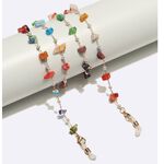 Металлическая нескользящая цепочка, с жемчугом и стеклянными бусинами, для очков и масок GL1705