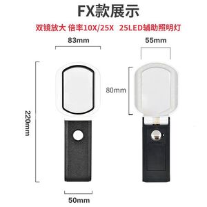 Tabletop magnifying glass with backlight 7058FX-XX, magnification: 10X, 25X
