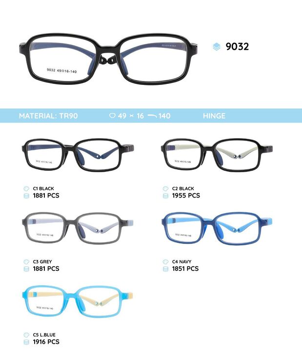 TR90 plastic eyeglasses frame for kids 9032