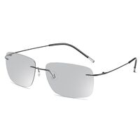 Поляризационные фотохромные солнцезащитные металлические безрамочные очки KY222100