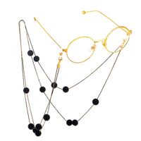 Metal non-slip chain, with black beads, for glasses and masks GL654