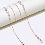 Gold-colored metal non-slip chain, with pearls, for glasses and masks GL1258-2