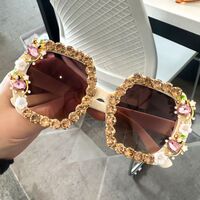 Plastic PC sunglasses with rhinestones 