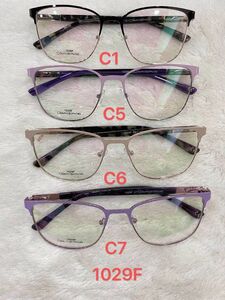 Metal frame for glasses with spring hinges 1029F