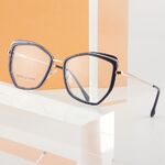 Combined frame (metal + TR90) or glasses with blue light protection, with spring hinges FA87180