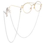 Металлическая нескользящая цепочка серебряного цвета, с птицей на ветке, для очков и масок GL066