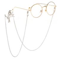 Металлическая нескользящая цепочка серебряного цвета, с птицей на ветке, для очков и масок GL066