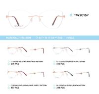 Titanium metal rimless frame TW2016P