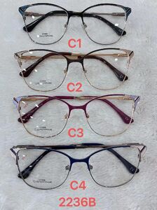 Metal frame for glasses with spring hinges 2236B