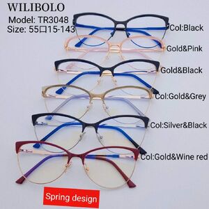 Metal + TR90 ultrathin women's frames with spring hinges Wilibolo TR3048