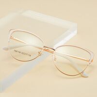 Combined frame (metal + TR90) or glasses with blue light protection, with spring hinges FA87166